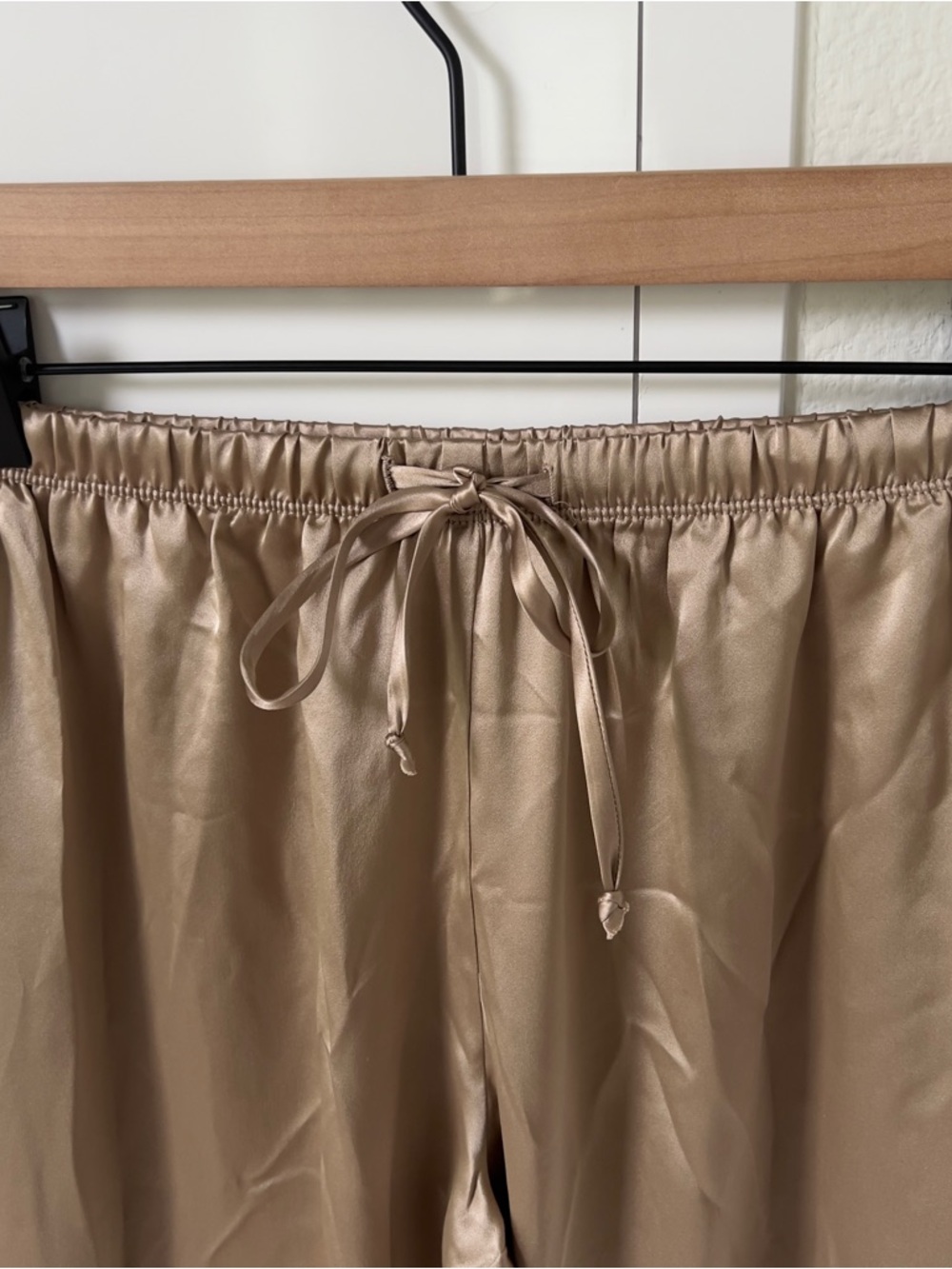 DONNI The Silk Stripe Crop Pull-on Pants In Brown - Tan / Pink - XS - NWT - Picture 6 of 8